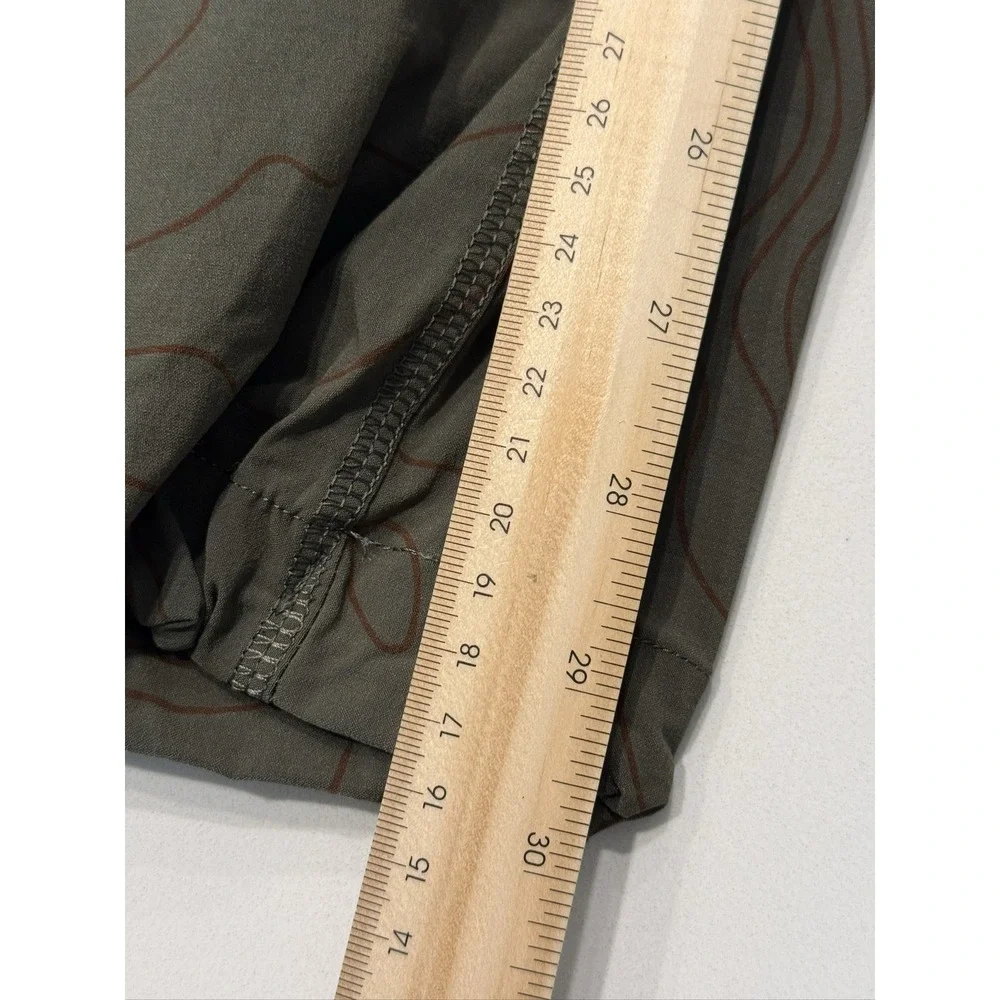 Nike Tech Open-Hem Woven Pants L Olive Topographic Print Straight Leg IM7838-325